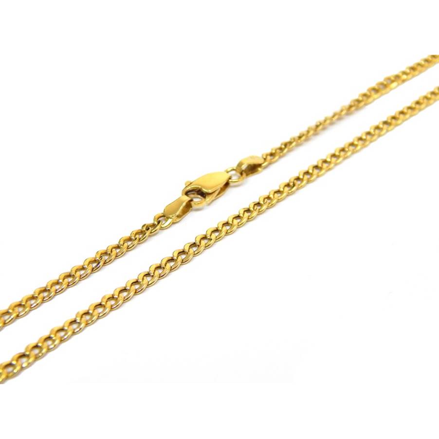 Corrente De Ouro 18k Groumet De 2,5mm Com 50cm