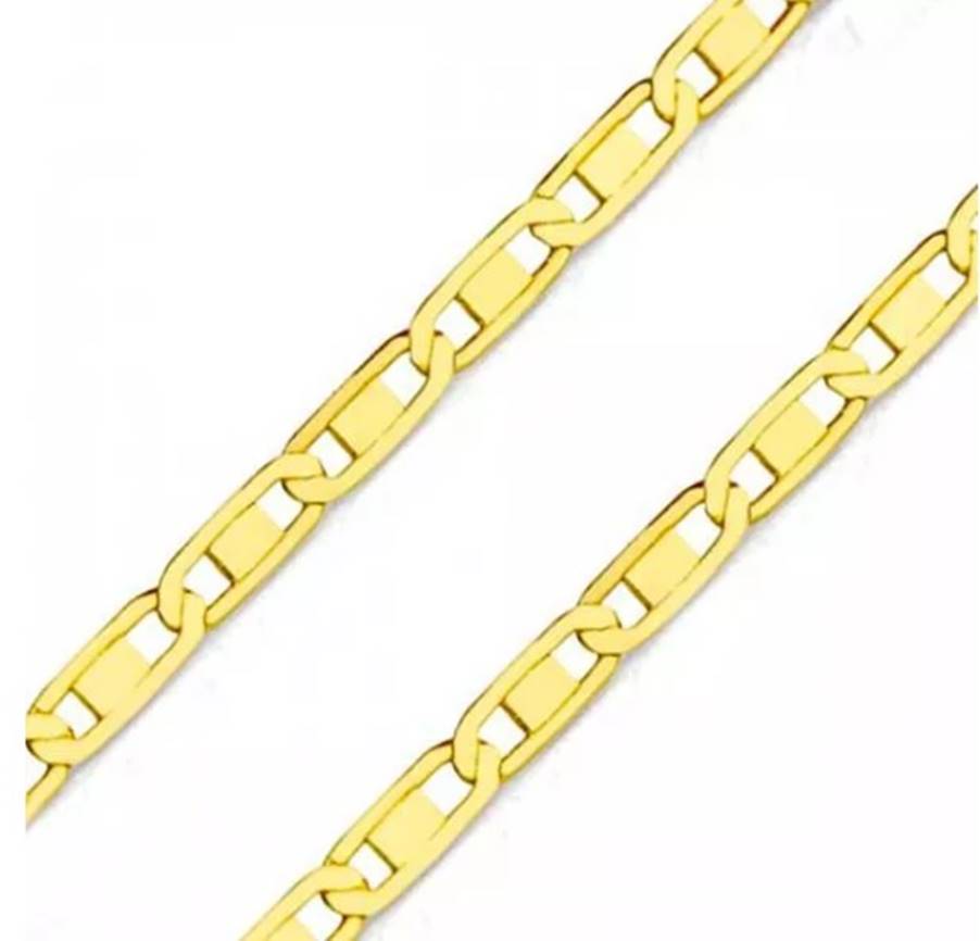 Corrente De Ouro 18k Piastrine De 1,2mm Com 60cm