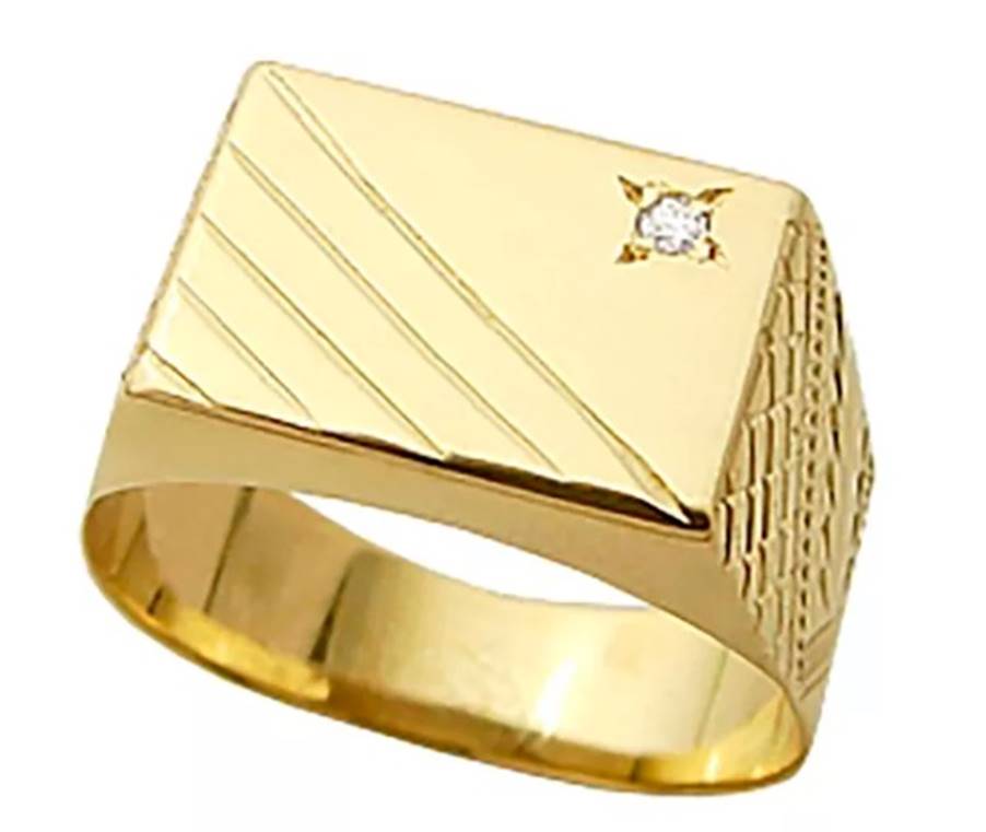 Como escolher um anel de Diamantes - Anel De Ouro 18k Chapa Com Diamante De 1 Ponto