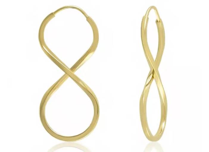 Tendências de joias para 2024 - Brinco De Ouro 18k Argola estilo Infinito