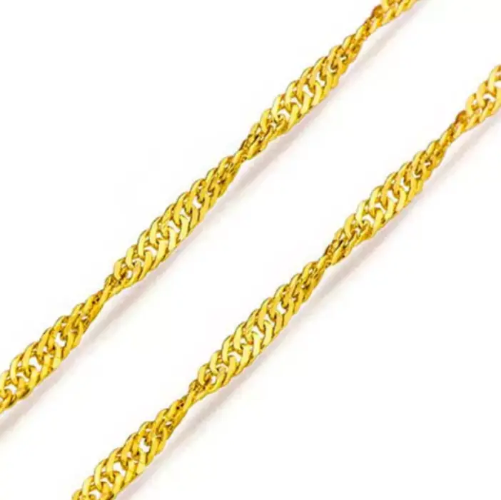 Corrente De Ouro 18k Singapura De 0,8mm Com 50cm