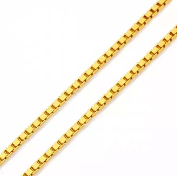 Corrente De Ouro 18k Veneziana De 0,5mm Com 50cm