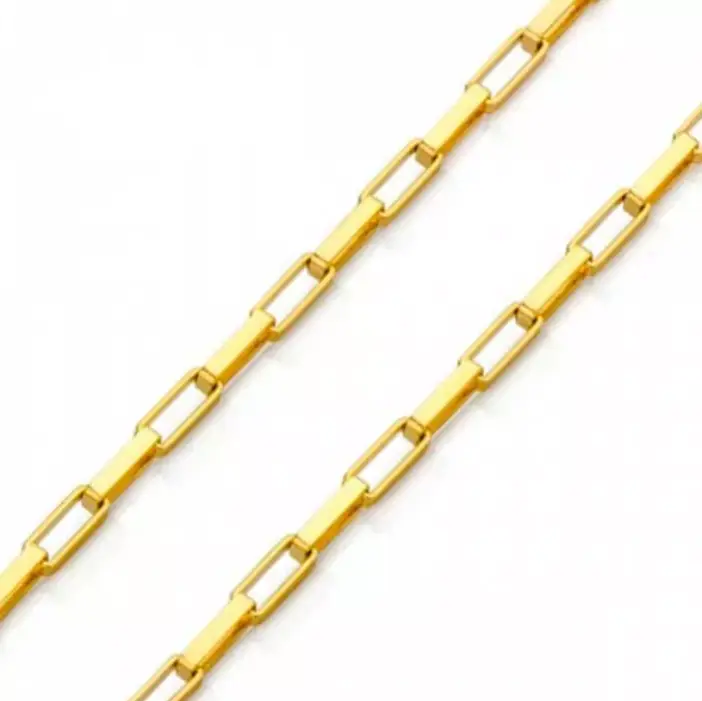 Corrente De Ouro 18k Veneziana Longa De 0,9mm Com 50cm