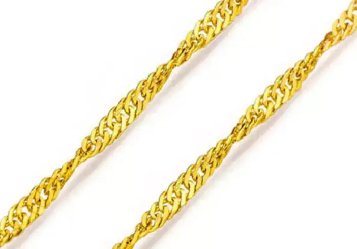 Corrente de Ouro 18k Singapura de 0,8mm com 50cm