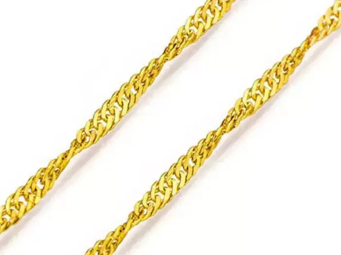 Corrente de Ouro 18k Singapura de 0,8mm com 40cm
