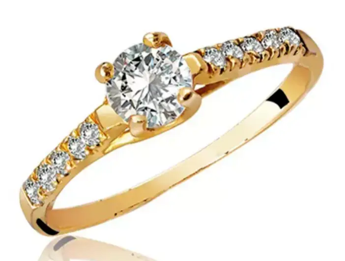 Anel de Ouro 18k Princess com Zircônia
