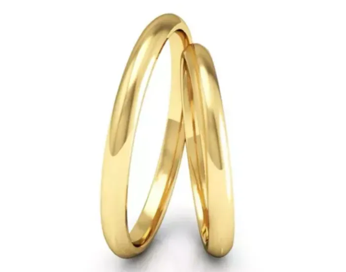 Par de Aliança de Ouro 18k Tradicional com 2,0mm